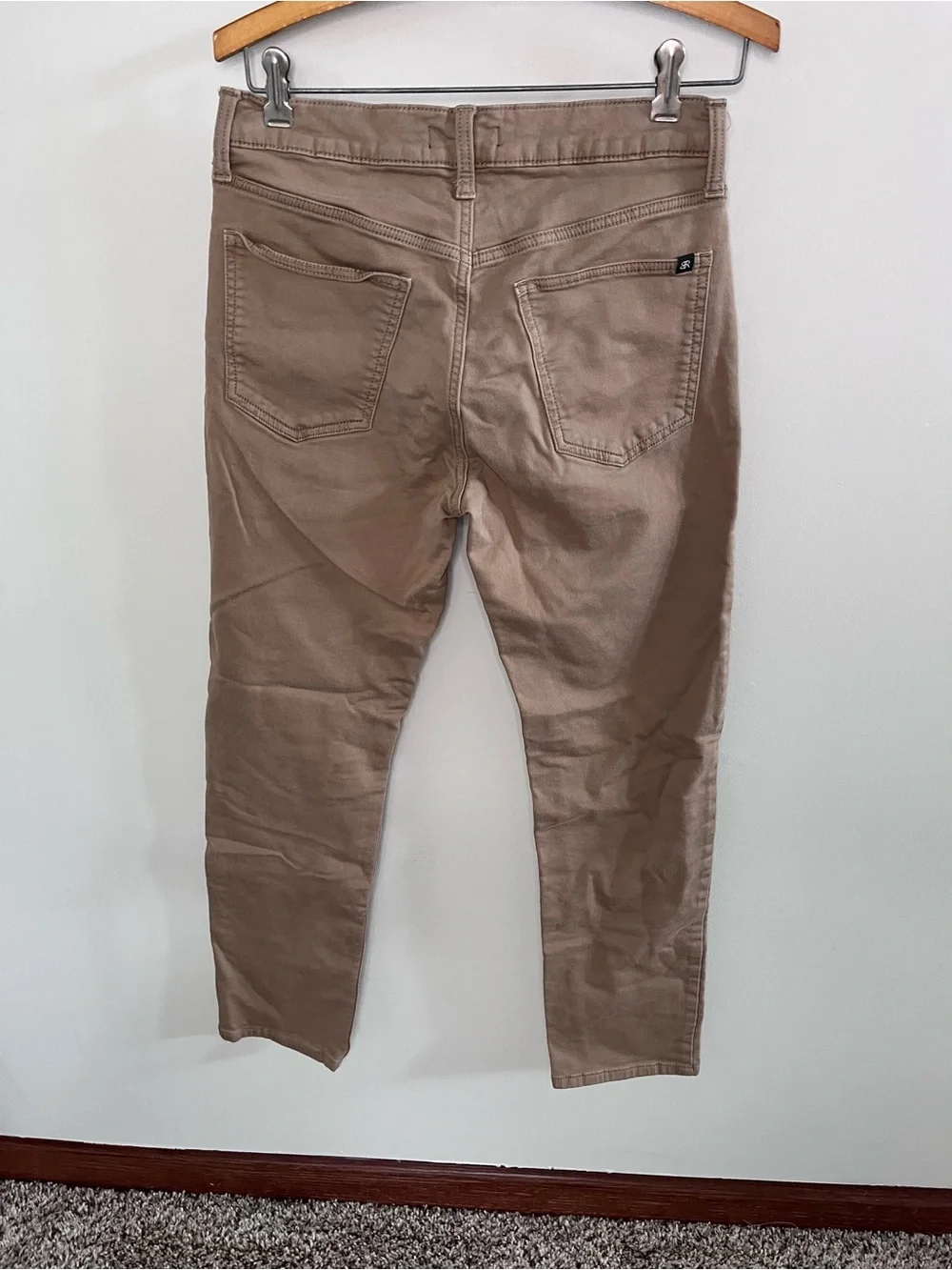 Banana Republic‎ Mens Traveler Pants 30x26 Tan Khaki Slim Fit Chino Jeans